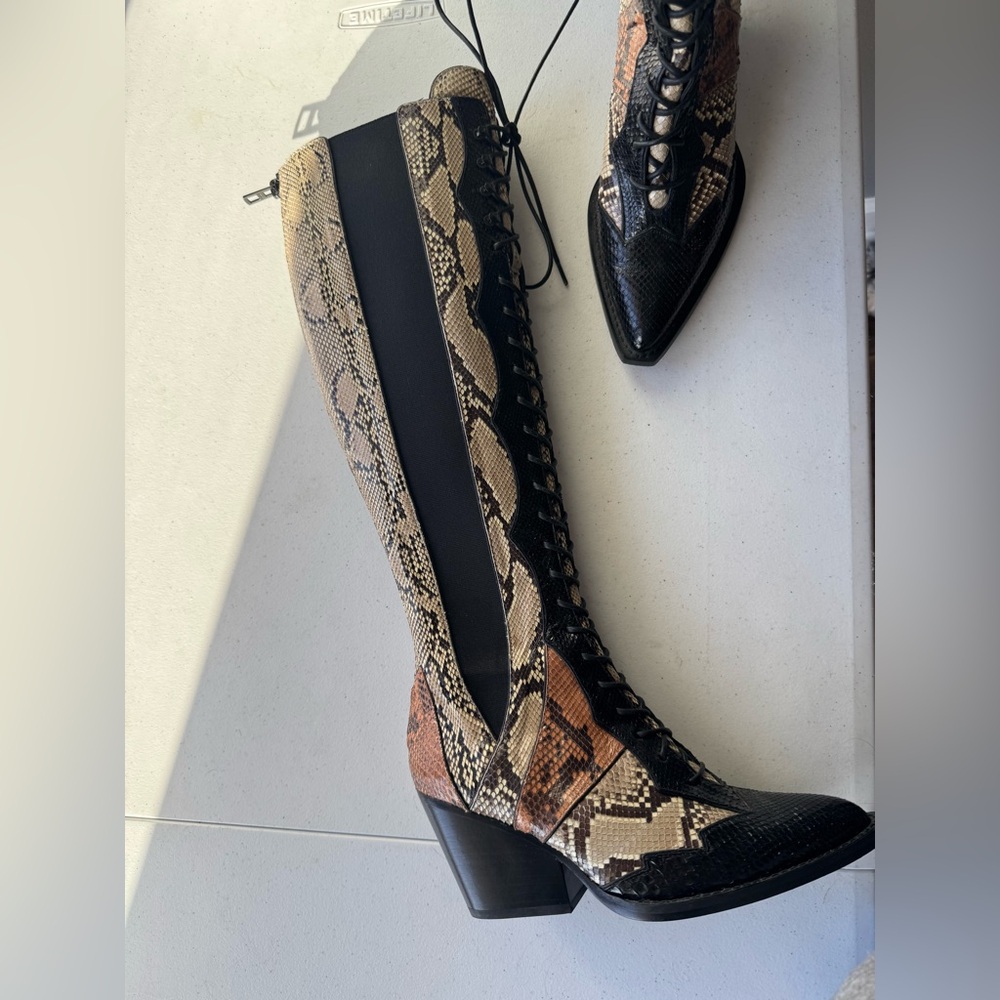 Coach Lace Up Boots with Patchwork Snakeskin Size… - image 7